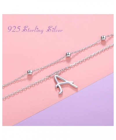 Initials Anklet for Women S925 Sterling Silver Adjustable Foot Ankle Bracelet with Letter A Letter $6.59 Anklets