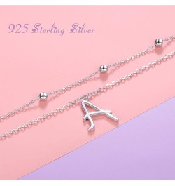 Initials Anklet for Women S925 Sterling Silver Adjustable Foot Ankle Bracelet with Letter A Letter $6.59 Anklets