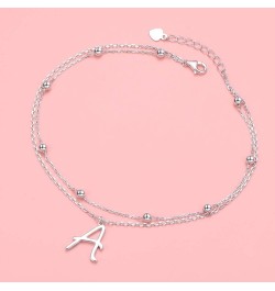 Initials Anklet for Women S925 Sterling Silver Adjustable Foot Ankle Bracelet with Letter A Letter $6.59 Anklets