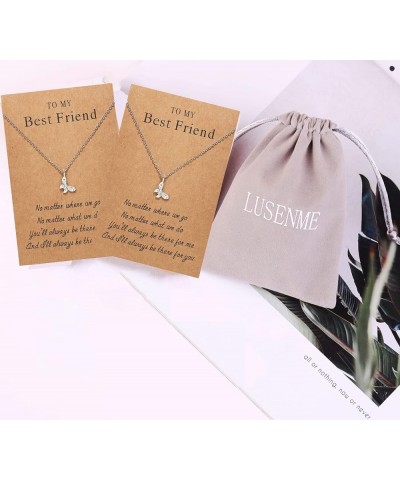 Best Friend Necklaces for 2 Good Luck Elephant Necklace Horseshoe Necklace for Women Girls BFF Butterfly $6.62 Necklaces