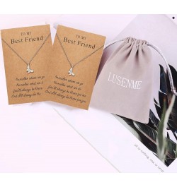 Best Friend Necklaces for 2 Good Luck Elephant Necklace Horseshoe Necklace for Women Girls BFF Butterfly $6.62 Necklaces