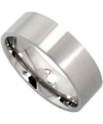 Stainless Steel Pipe Cut Flat 8mm Wedding Band/Thumb Ring Comfort fit High Polish, Sizes 8-15 Brushed Finish $6.86 Rings