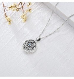 925 Sterling Silver Compass Locket Necklace That Holds Pictures, Birthday Graduation Gifts for Women Men Girls Compass Celtic...