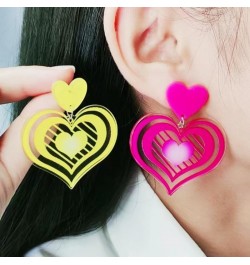 Love Heart Dangle Drop Earrings for Women Girls Fashion Acrylic Cute Statement Earring Valentine's Day Gift Jewelry Style C $...