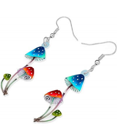 Cute Acrylic Mushroom Earrings Dangle Aesthetic Gifts for Women Teen Girls Mushroom G $6.50 Earrings