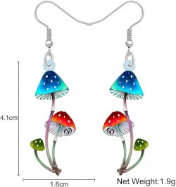 Cute Acrylic Mushroom Earrings Dangle Aesthetic Gifts for Women Teen Girls Mushroom G $6.50 Earrings