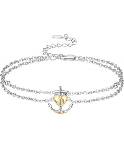 Anklet Barcelets for Women 925 Sterling Silver Anklets for Women Anchor anklet $19.76 Anklets