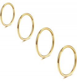 Gold Hinged 20g 18g 16g Nose Rings Hoops 6mm 8mm 10mm 12mm 14mm 16mm Septum Ring Clicker Cartilage Helix Hoop Earrings Set 18...