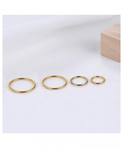 Gold Hinged 20g 18g 16g Nose Rings Hoops 6mm 8mm 10mm 12mm 14mm 16mm Septum Ring Clicker Cartilage Helix Hoop Earrings Set 18...