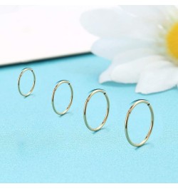 Gold Hinged 20g 18g 16g Nose Rings Hoops 6mm 8mm 10mm 12mm 14mm 16mm Septum Ring Clicker Cartilage Helix Hoop Earrings Set 18...