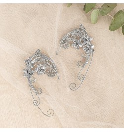 Elven Ear Cuffs for Women, Handmade Elf Fairy Earrings Cuff Wrap Clip-on Filigree Earrings for Fantasy Fairy Halloween Costum...