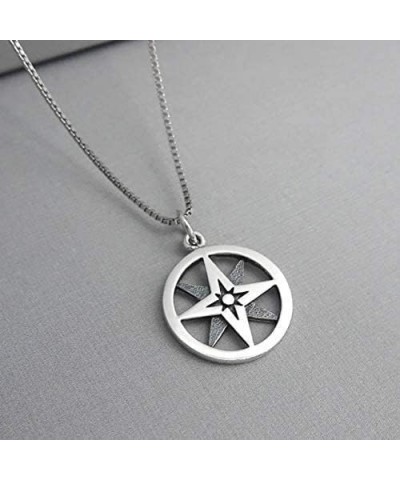 Sterling Silver Compass Necklace for Women, Graduation Gift Necklace, Retirement Gift, 18 Inches $19.50 Necklaces