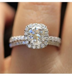 Valentine's Day Rings Gift, 2-in-1 Womens Vintage Silver Engagement Wedding Band Ring Set(5 -Gold,5) 6-a 5 $5.75 Others