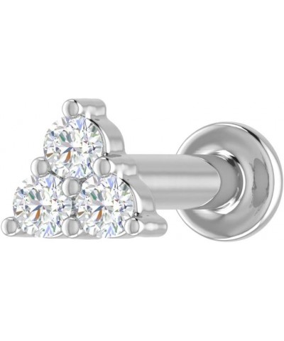 0.03 to 1/10 Carat 3-Stone Diamond Nose Pin Stud in 18K Gold (SI1-SI2 Clarity) White Gold 0.07 carats $51.60 Body Jewelry