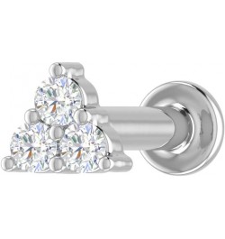 0.03 to 1/10 Carat 3-Stone Diamond Nose Pin Stud in 18K Gold (SI1-SI2 Clarity) White Gold 0.07 carats $51.60 Body Jewelry