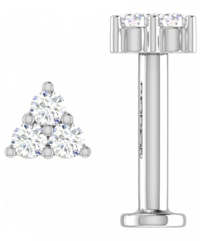 0.03 to 1/10 Carat 3-Stone Diamond Nose Pin Stud in 18K Gold (SI1-SI2 Clarity) White Gold 0.07 carats $51.60 Body Jewelry