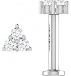 0.03 to 1/10 Carat 3-Stone Diamond Nose Pin Stud in 18K Gold (SI1-SI2 Clarity) White Gold 0.07 carats $51.60 Body Jewelry