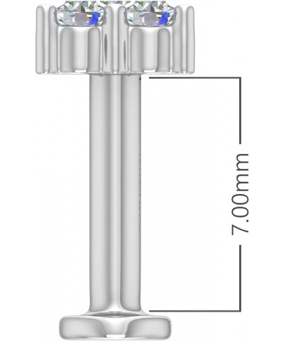 0.03 to 1/10 Carat 3-Stone Diamond Nose Pin Stud in 18K Gold (SI1-SI2 Clarity) White Gold 0.07 carats $51.60 Body Jewelry