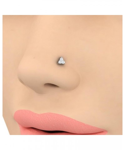 0.03 to 1/10 Carat 3-Stone Diamond Nose Pin Stud in 18K Gold (SI1-SI2 Clarity) White Gold 0.07 carats $51.60 Body Jewelry