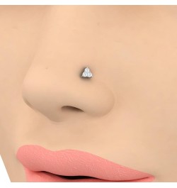 0.03 to 1/10 Carat 3-Stone Diamond Nose Pin Stud in 18K Gold (SI1-SI2 Clarity) White Gold 0.07 carats $51.60 Body Jewelry