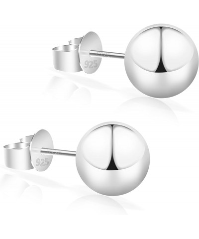 Sterling Silver Ball Earrings for Women, Classic Hypoallergenic Silver Stud Earrings, 5mm-10mm Silver Ball Ear Studs – Ideal ...