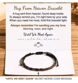 Hug from Heaven Morse Code Bracelet, Hugs from Heaven Morse Code Bracelets for Men and Women,Hugs Bracelet with Black Hematit...