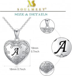 10K 14K 18K Solid White Gold/Plated Gold Locket Cameo Initial Heart Locket Necklace That Holds Pictures Personalized Photo Lo...