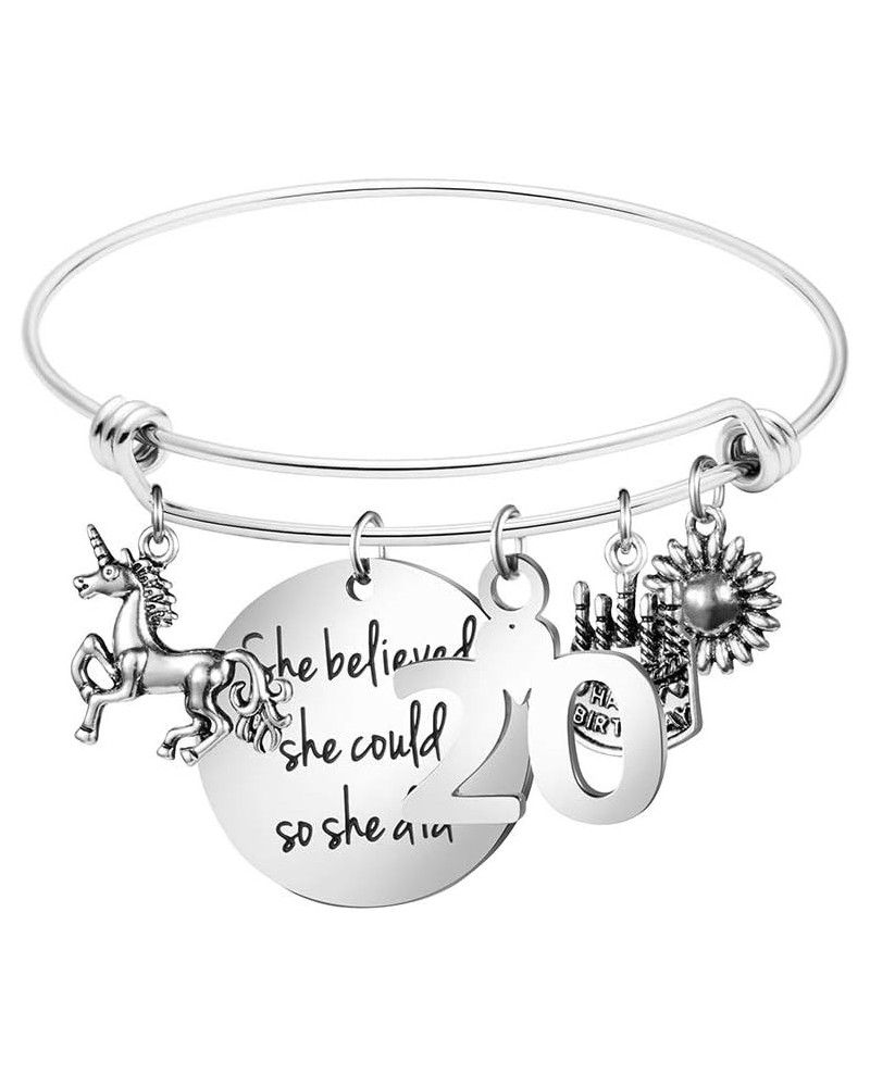 Birthday Gifts for Women 13th 16th 18th 21st 30 40 50 60 65 70 80 90 Fabulous Live Laugh Love Cake Charms Expandable Bracelet...