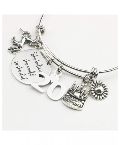 Birthday Gifts for Women 13th 16th 18th 21st 30 40 50 60 65 70 80 90 Fabulous Live Laugh Love Cake Charms Expandable Bracelet...