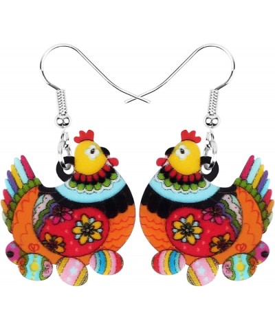 Acrylic Drop Hen Chicken Earrings Funny Farm Design Lovely Gift For Girls Women By The Orange $6.71 Earrings