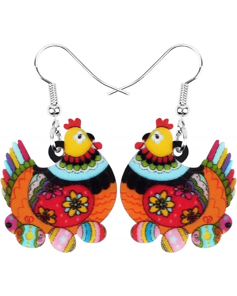 Acrylic Drop Hen Chicken Earrings Funny Farm Design Lovely Gift For Girls Women By The Orange $6.71 Earrings