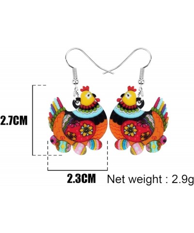 Acrylic Drop Hen Chicken Earrings Funny Farm Design Lovely Gift For Girls Women By The Orange $6.71 Earrings