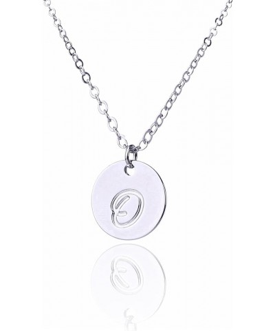 Personalized Birthstone Initial A Necklace Engraved Disc Danity Pendant Necklaces Silver O $8.79 Necklaces