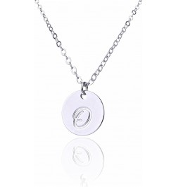 Personalized Birthstone Initial A Necklace Engraved Disc Danity Pendant Necklaces Silver O $8.79 Necklaces