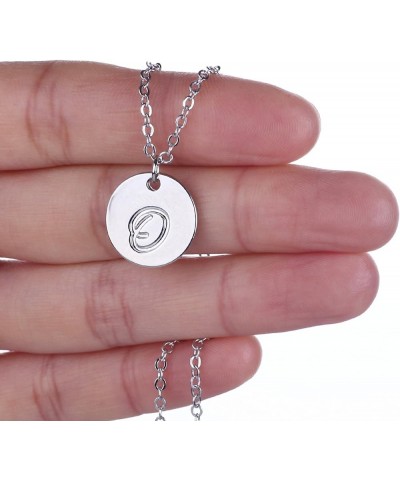 Personalized Birthstone Initial A Necklace Engraved Disc Danity Pendant Necklaces Silver O $8.79 Necklaces