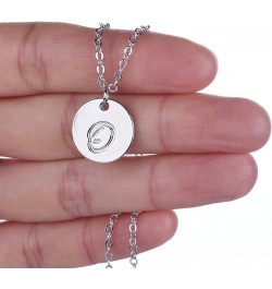 Personalized Birthstone Initial A Necklace Engraved Disc Danity Pendant Necklaces Silver O $8.79 Necklaces