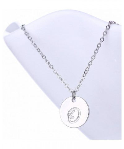 Personalized Birthstone Initial A Necklace Engraved Disc Danity Pendant Necklaces Silver O $8.79 Necklaces