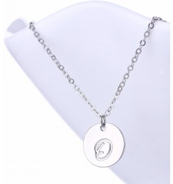 Personalized Birthstone Initial A Necklace Engraved Disc Danity Pendant Necklaces Silver O $8.79 Necklaces