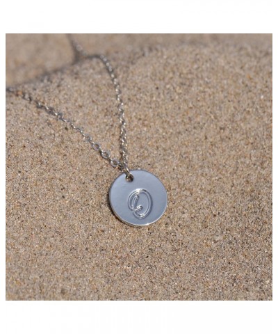 Personalized Birthstone Initial A Necklace Engraved Disc Danity Pendant Necklaces Silver O $8.79 Necklaces