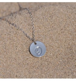 Personalized Birthstone Initial A Necklace Engraved Disc Danity Pendant Necklaces Silver O $8.79 Necklaces