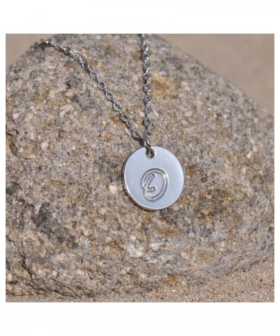 Personalized Birthstone Initial A Necklace Engraved Disc Danity Pendant Necklaces Silver O $8.79 Necklaces