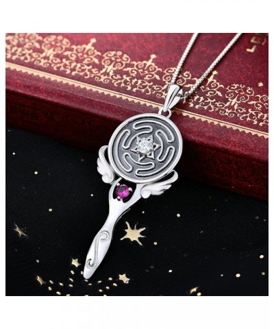 Wheel of Hecate Necklace S925 Silver Wiccan Pagan Goddess Necklace Literary Jewelry Spiral Goddess Pendant $36.91 Necklaces