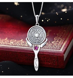 Wheel of Hecate Necklace S925 Silver Wiccan Pagan Goddess Necklace Literary Jewelry Spiral Goddess Pendant $36.91 Necklaces