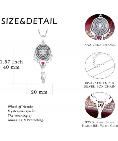 Wheel of Hecate Necklace S925 Silver Wiccan Pagan Goddess Necklace Literary Jewelry Spiral Goddess Pendant $36.91 Necklaces