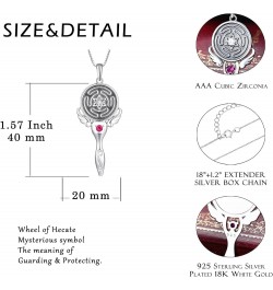 Wheel of Hecate Necklace S925 Silver Wiccan Pagan Goddess Necklace Literary Jewelry Spiral Goddess Pendant $36.91 Necklaces