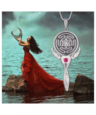 Wheel of Hecate Necklace S925 Silver Wiccan Pagan Goddess Necklace Literary Jewelry Spiral Goddess Pendant $36.91 Necklaces