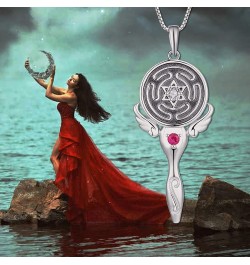 Wheel of Hecate Necklace S925 Silver Wiccan Pagan Goddess Necklace Literary Jewelry Spiral Goddess Pendant $36.91 Necklaces