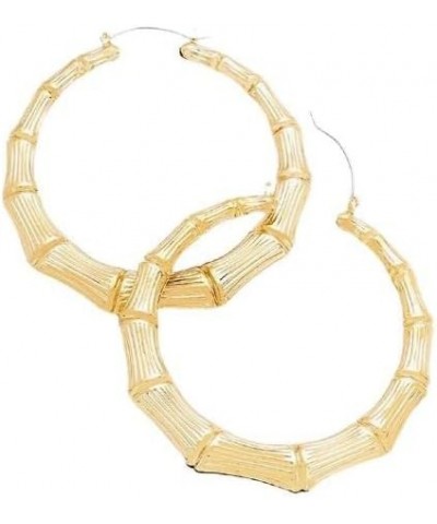 14k Gold Filled Metal Bamboo Hoop Earrings Gold - 3 $12.38 Earrings