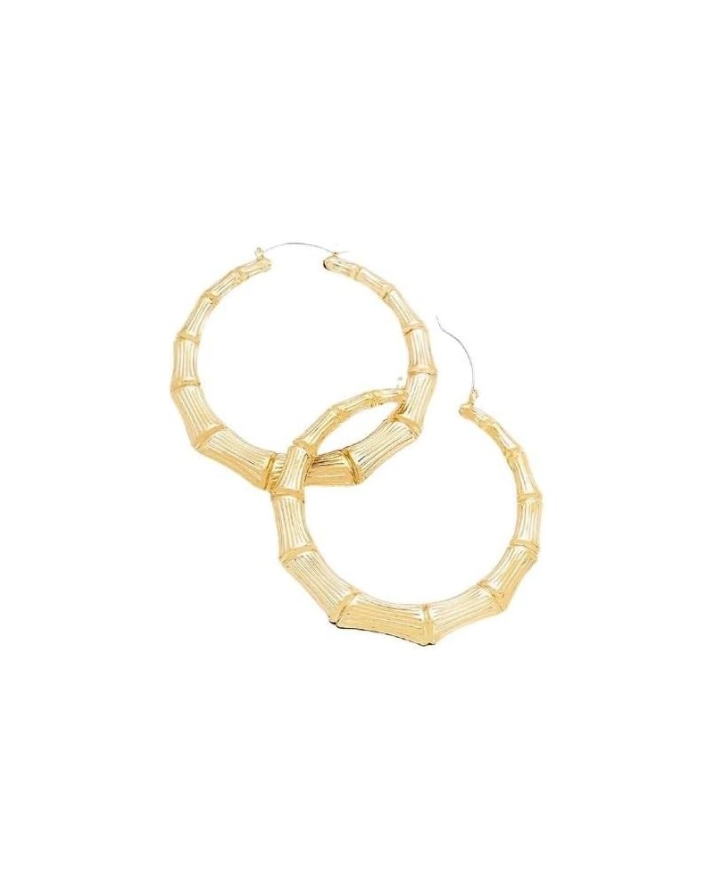 14k Gold Filled Metal Bamboo Hoop Earrings Gold - 3 $12.38 Earrings