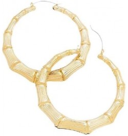 14k Gold Filled Metal Bamboo Hoop Earrings Gold - 3 $12.38 Earrings